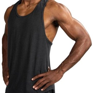 Cotton Plain Black Mens Gym <b>Stringer</b> <b>Vest</b> Custom Made Gym tank Top with Custom Printing Option on Cheap Price From Manufacturer - Product Image 2