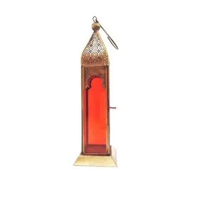 Farol alto colgante de metal marroquí, venta al por mayor, el regalo más preciado para proveedores indios, forma y colores de tamaño personalizados