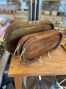 ถาดไม้คุณภาพดีที่สุดสําหรับร้านอาหาร ถาดเสิร์ฟอาหาร ดีไซน์โบราณ สินค้าหัตถกรรมขายร้อน - Product Image 5