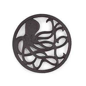 Trivet en aluminium métallique de luxe, design pieuvre, finition noire, résistant à la chaleur - Product Image 1