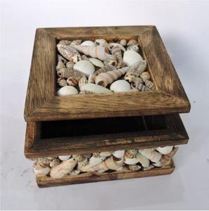 Caja de regalo o joyería de madera de trabajo de concha - Product Image 2