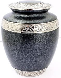 Urna de cremación hecha a mano de aluminio, Color gris, hecha a mano con gran precisión, urna funeraria grabada para cenizas humanos de adultos - Product Image 4