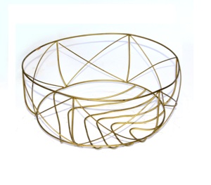 Iron Wire Mesh <b>Storage</b> <b>Basket</b> Round Iron <b>Gold</b> Fruit Vegetables <b>Basket</b> Center Table Decorative Fruit <b>Basket</b> - Product Image 1