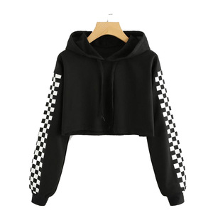 Top Corto con Capucha de Punto para Mujer, 100% Poliéster, con Cierre, Estampado Informal, Transpirable, con Borlas, Talla y Logotipo Personalizables - Product Image 5