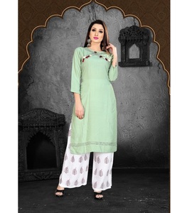 Mesdames Coton Reyon Anarkali Kurtis Dernier Design de Mode Prêt-à-Porter Robe Indienne Dupatta Veste Vente en Gros Apparelgarment Bas - Product Image 6