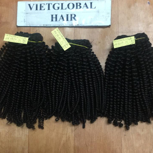 Paquet de cheveux bouclés birmans vierges crus, cheveux bouclés crépus mongols, Extension de cheveux humains bouclés cambodgiens pour - Product Image 1