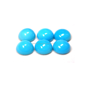 Lot de pierres précieuses turquoise naturelles, fabrication de bijoux à bricoler soi-même, pierres semi-précieuses ovales bleues turquoises en vrac - Product Image 6