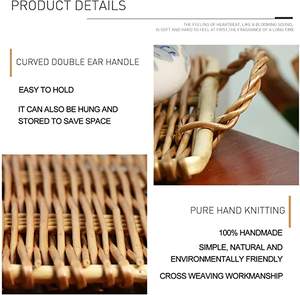 Plateau de service alimentaire rectangulaire en rotin de grande taille Design tissé de haute qualité idéal pour le service de collations et d'ustensiles de cuisine - Product Image 3