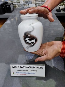 Suministros funerarios de urna de cremación de mascotas, suministros de aluminio pintados a mano para gatos y niñas pequeñas, urna para cenizas de mascotas, suministros funerarios - Product Image 3