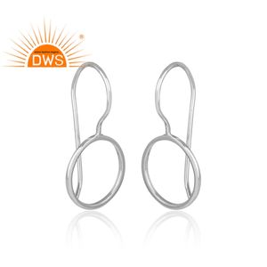 Pendientes Colgantes de Plata Lisa, Proveedor de Joyería de Plata de Ley Fina Sólida - Product Image 2