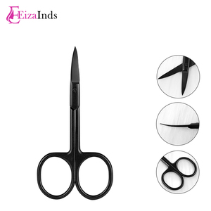 Tijeras DE BELLEZA DE ACERO INOXIDABLE EIZA IND'S con punta de bola, manicura curva y pestañas, tijeras de pedicura para cejas - Product Image 2