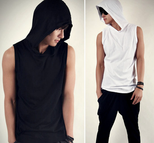 OEM Men <b>Sleeveless</b> <b>Hoodie</b> Cotton <b>Sleeveless</b> <b>Hoodie</b> Vest Printed Drawstring Korean Oversize Zipper Hoodies Wholesale Pakistan - Product Image 6