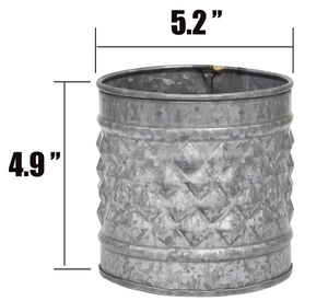 Conservatory Medium Antique Galvanized Metal Textured Planter - Product Image 2