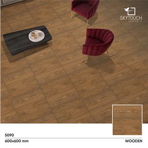 Azulejos de porcelana de madera mate lisa, baja absorción de agua, pulido, 600X600, 600X1200mm para hoteles, proyectos modernos, directo a la India - Product Image 2