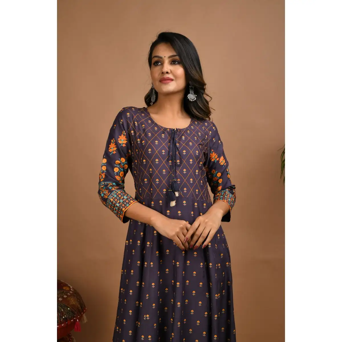 Designer wear Grey Kurti - Latest Women Indian stylish Kurti