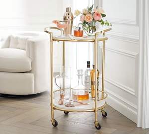 Carrito de barra de mimbre natural, carrito de hotel con ruedas, fabricante de ventas al por mayor de Vietnam - Product Image 5