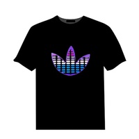 T-Shirt LED Lumière Clignotant Mode Hommes Danseurs Son Activé LED EL LED T-Shirt unisexe pour le Rock Disco DJ T-Shirt