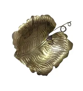 황금 잎 정원 장식 금속 황동 광택 새로운 디자인 잎 홈 베스트 셀러