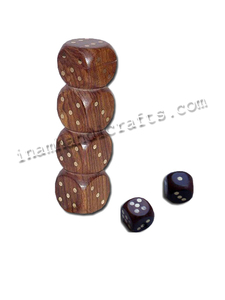 Boîte de rangement vintage en bois pour dés avec incrustation en laiton |   Boîte décorative artisanale pour jeu de dés, jeux de table, cadeaux, décoration de la maison - Product Image 3