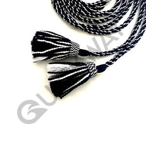 Cordones de corneta de color blanco y negro personalizados Uniforme ceremonial y accesorios con acabado recubierto para prendas - Product Image 1