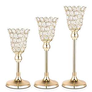 New antique design premium look best quality Clear Crystal <b>Glass</b> Pillar <b>Candle</b> <b>Holder</b> from jamsons export - Product Image 4