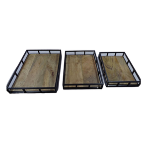 Plateaux en bois modernes pour table basse Décoration intérieure Plateau de ferme Plateau de service en bois Impression de logo personnalisé Noël - Product Image 6