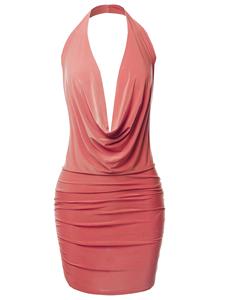 Vestido de Fiesta de Satén de Alta Calidad para Mujer, Diseño Moderno, Cuello Halter, Ajustado, Espalda Descubierta, Antiestático, Antiarrugas - Product Image 5