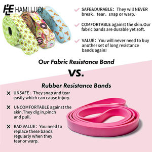 Wholesale 2025 Custom Logo Workout Yoga Exercise Anti <b>Slip</b> Ankle Hip Fabric Booty Bands <b>Long</b> Fabric Resistance Band - Product Image 3