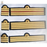 Épaulettes de pilote en feutre non tissé, galons de capitaine, tresse dorée jaune, 4 bandes, pour chapeaux