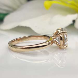 8 MM VVS Qualité Forme Ronde Moissanite Solitaire Bague 10K Or Jaune Casual Party Cadeau de Fiançailles avec Réglage Incrustation - Product Image 2