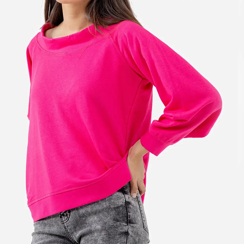 Sweat-shirt en molleton épais rose, fin, personnalisé, haute qualité, slim, design promotion, en stock, collection