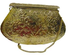 Sac à main vintage en laiton fait à la main par un designer antique, sac à main sculpté à la main pour le soir - Product Image 6