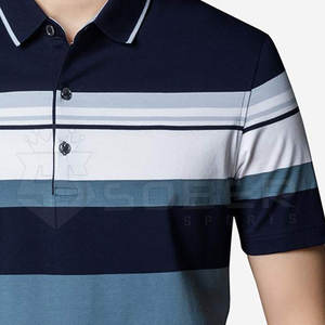 Polos pour hommes en coton teint en fil, manches courtes, été, 100% coton, polos de marque pour hommes - Product Image 4