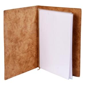 Restaurant Leather Menu Folder Covers With Plastic Sleeves Inside - Product Image 1
