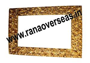 <b>Golden</b> Color Traditional Decorative Wooden Mirror Frame for Restaurant , Hotel , <b>Bar</b> , Home - Product Image 2