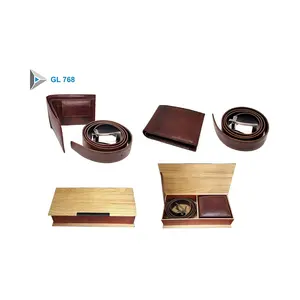 Wholesale Best Selling Men's Gift Box Set Luxury Wooden Gift Box Metal Pen Notebook Leather Belt Custom Gift Promotion