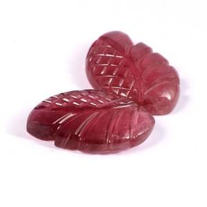 Ailes de papillon sculptées à la main en tourmaline rose naturelle, pierre précieuse de taille 14x21mm, 1 paire, 22 carats +AAAA, pierre authentique et naturelle. - Product Image 2