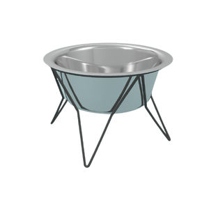 Tazón de perro de acero inoxidable 100% con soporte de hierro, tazón de perro personalizado de diseño único, proveedor al por mayor de la India - Product Image 1