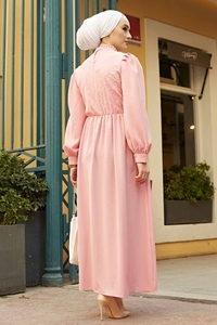 Nouvelle saison turque qualité vêtements islamiques robe brodée col froufrou dubaï arabe musulman femmes Abaya ethnique britannique - Product Image 2