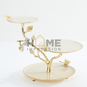 Luxury Table Centerpiece 3 Tier Floral Branches Serving Cake Stand Tableware Cupcake Display Sweet Serving Stand for Best Sale - Product Image 3