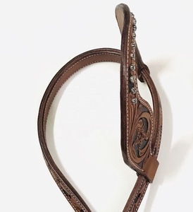 Têtière de cheval occidentale à une oreille, design personnalisé de qualité supérieure, cuir sculpté à la main pour l'équitation - Product Image 2