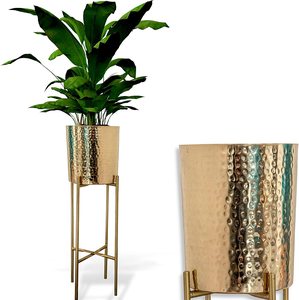 Customized Design Eco-Friendly Durable Gold Plated Planters with <b>Stand</b> for Indoor and Outdoor Plants - Product Image 2