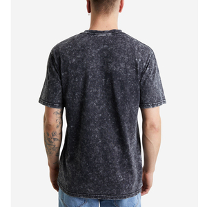 2022 Venta caliente de talla grande lavado con ácido 100% algodón camiseta de punto liso en blanco ropa de calle para hombres al por mayor - Product Image 2