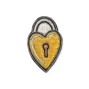 clothing decorative <b>lock</b> pattern bird cactus embroidery brooch - Product Image 1