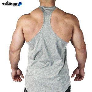 เสื้อกล้ามออกกำลังกายแขนกุดผ้าฝ้ายสำหรับผู้ชายกางเกงขาสั้นผ้าคอตตอนพิมพ์ลายไม่ติดโลโก้ออกแบบได้ตามต้องการ - Product Image 2