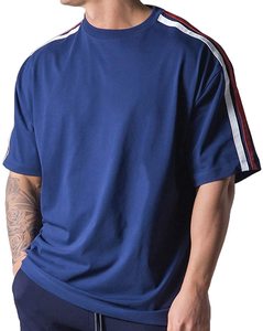 Diseño personalizado hombres gimnasio entrenamiento oversize manga corta cuello redondo Camiseta microfibra - Product Image 4