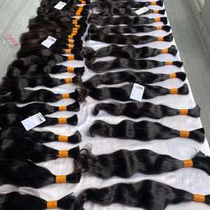 Paquetes de tejido de cabello humano virgen brasileño crudo alineado con cutícula natural, extensiones de cabello a granel crudo negro natural de grado 10a 11a - Product Image 4