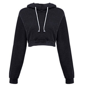 Sudadera con capucha para mujer, de algodón, con mangas raglán, talla grande, color negro, ultrasuave, venta al por mayor - Product Image 1