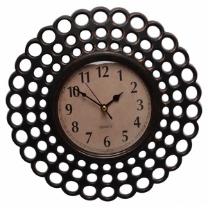 นาฬิกาแขวนผนังโลหะสีดำทันสมัยทำมือตกแต่งบ้านแฟนซีนาฬิกาปลุกควอตซ์ขายดีดีไซน์ศิลปะ - Product Image 1