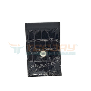 Nouvel Arrivage OEM/ODM TEEJAY ETP-480 Pochette en Raxine Noire Effet Crocodile pour 2 Pinces à Épiler et 1 Ciseaux, Couleur et Logo Personnalisables - Product Image 2